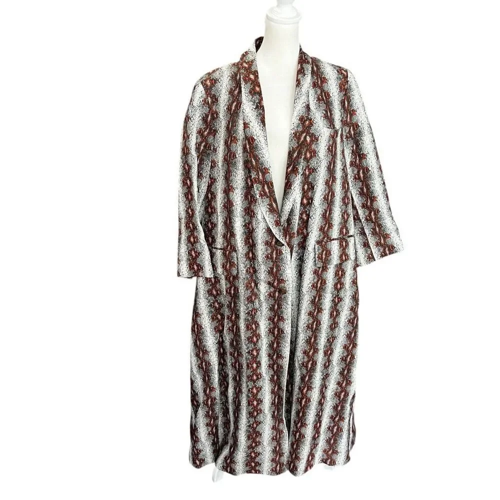Rachel Comey Linen Blend Long Duster Coat Single Button Longline Jacket M
